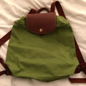 Real Longchamp Green Backpack